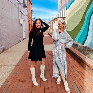 Zara linen blend tie dye dress